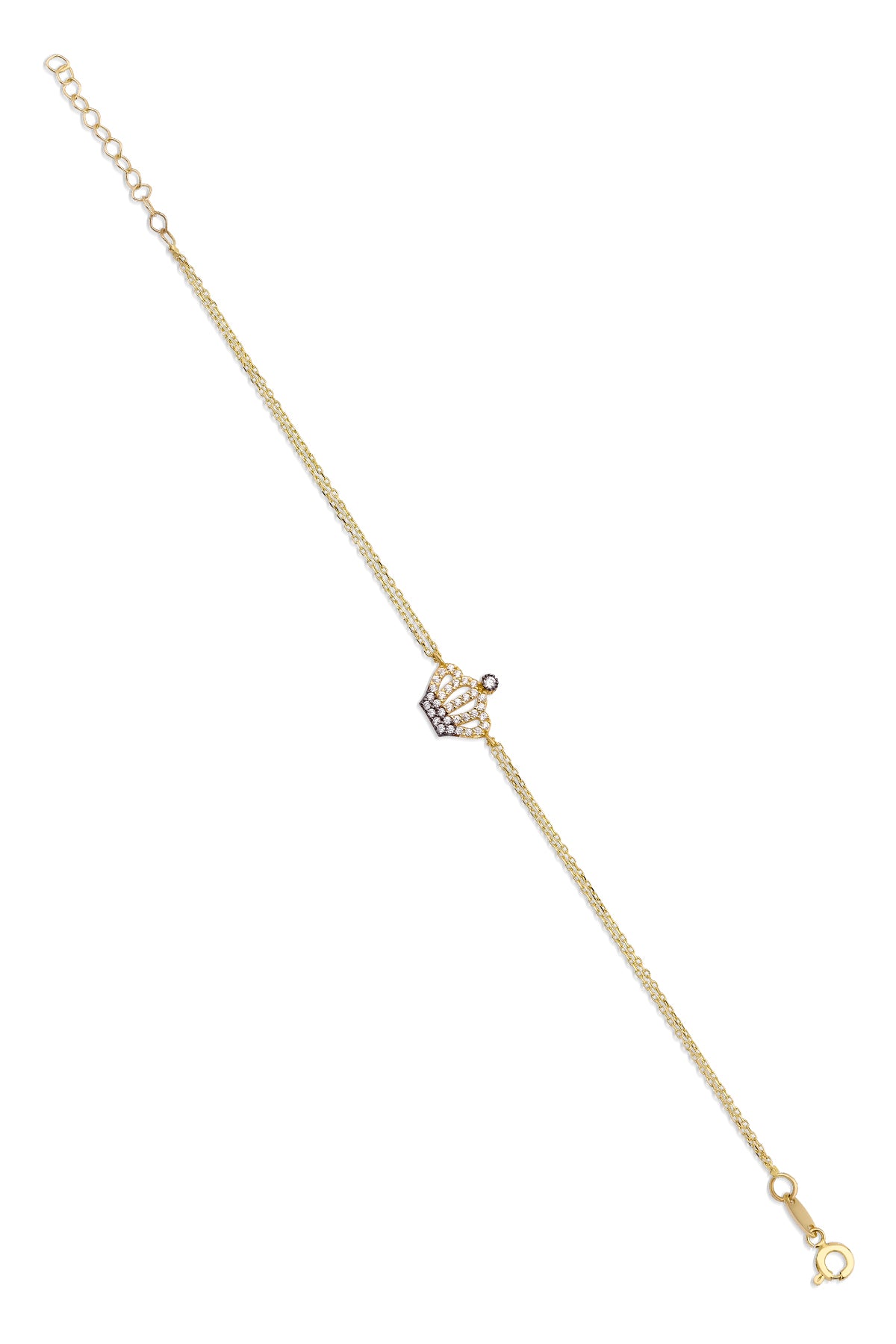 14K Gold Crown Shape Bracelet