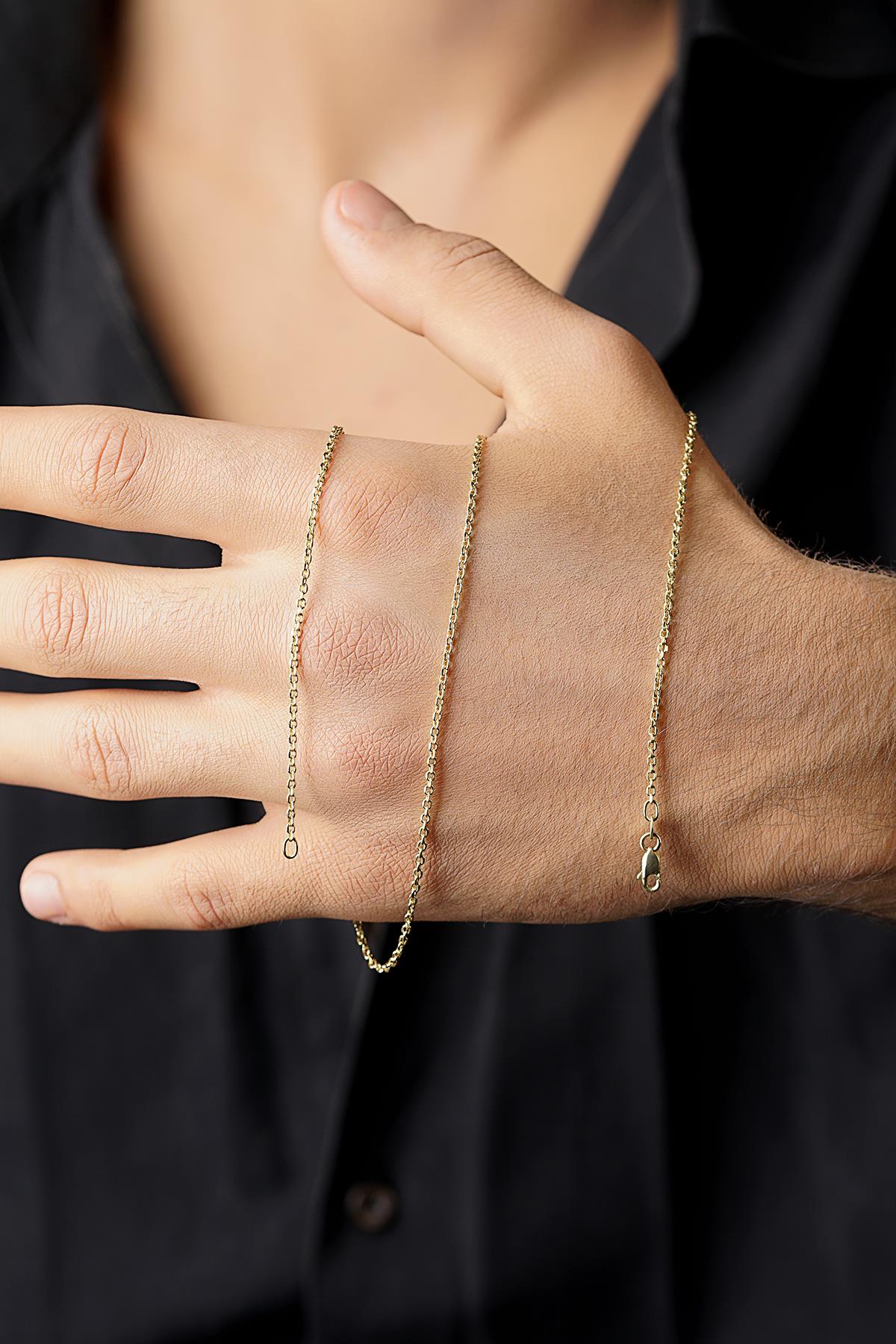 14K Solid Gold Curb Chain Men’s Necklace