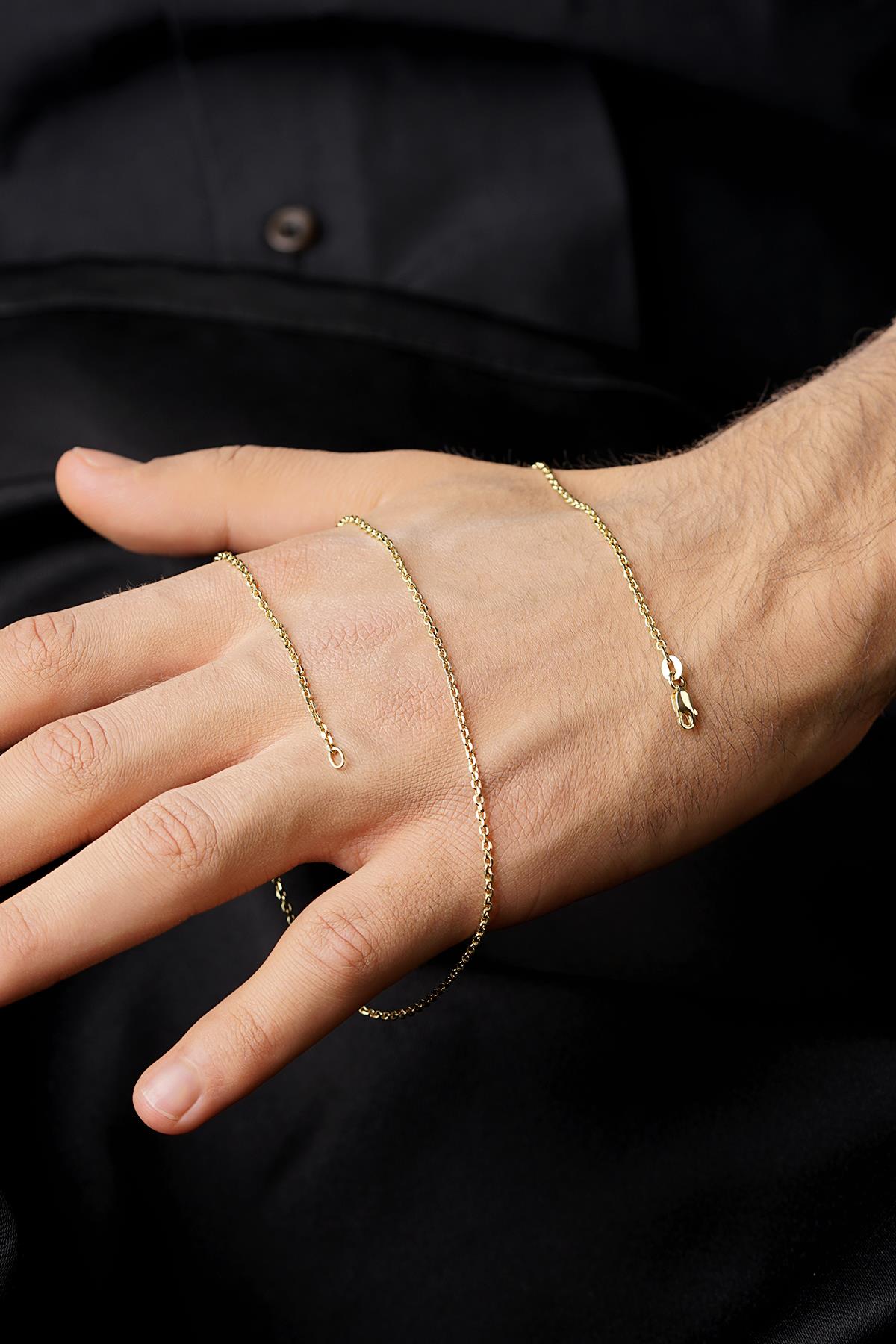 14K Solid Gold Curb Chain Men’s Necklace