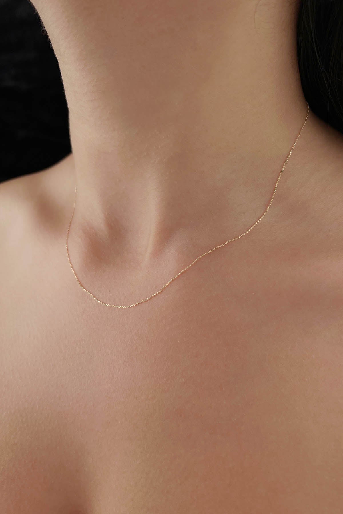 14K Gold Cut Solid Anchor Chain 0.027 inch