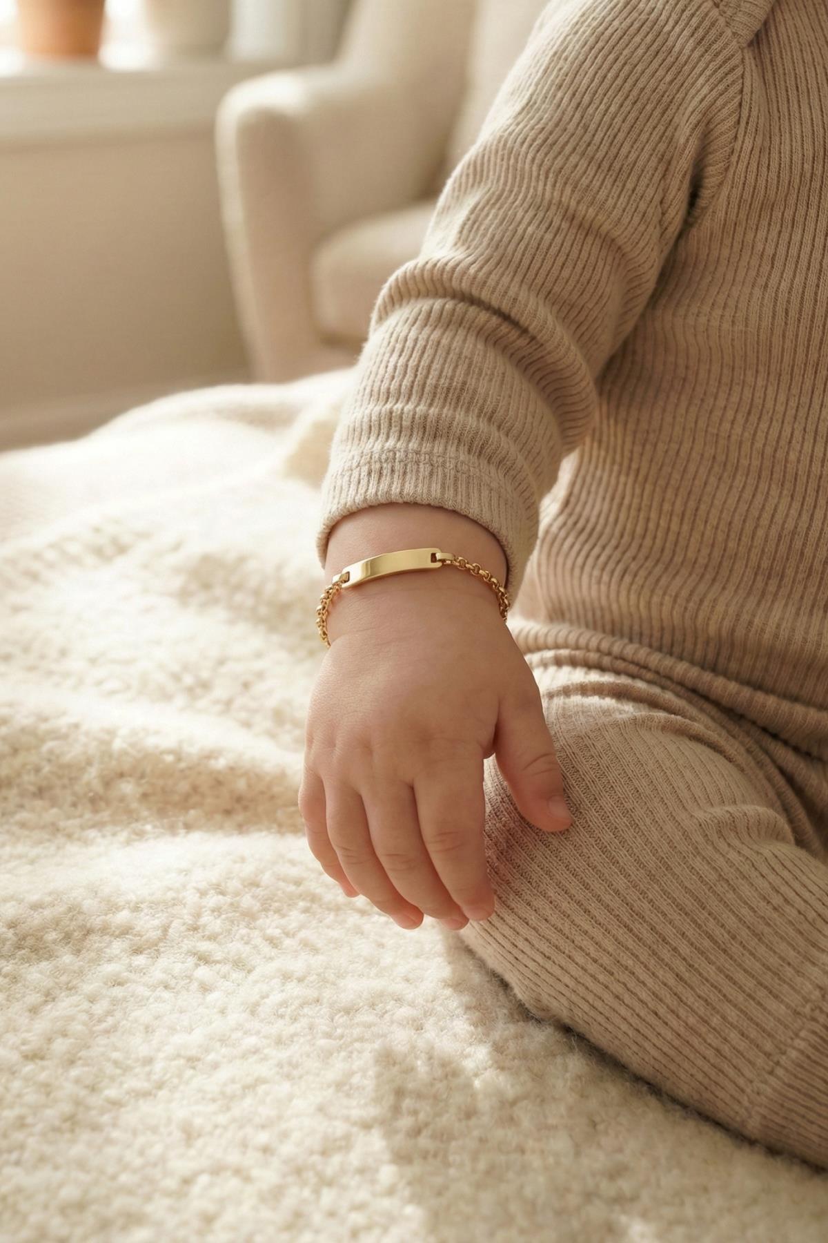 14K Gold D-Link Baby ID Bracelet