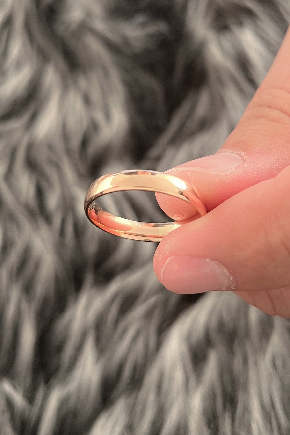 14K Gold D Shape Man Wedding Ring 0.157 inch