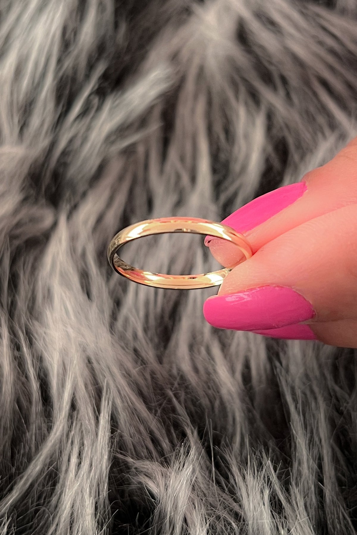 14K Gold D Shape Women Wedding Ring 0.078 inch