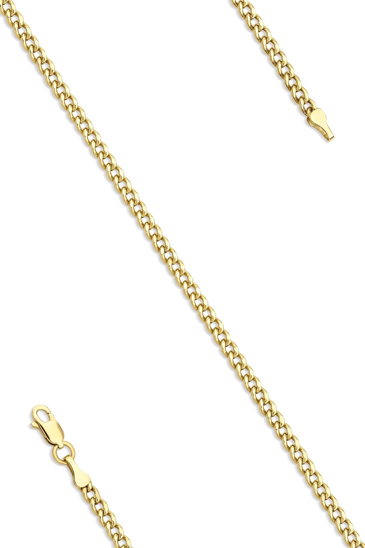 14K Gold Dainty Curb Link Bracelet