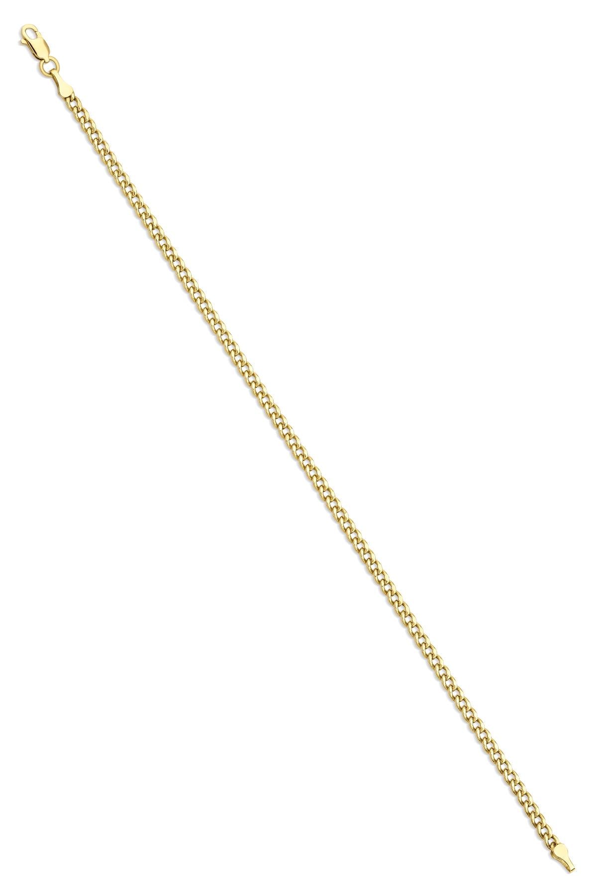 14K Gold Dainty Curb Link Bracelet