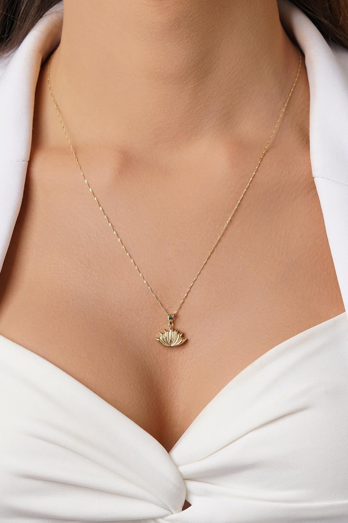14K Gold Dainty Lotus Charm, Singapore Link