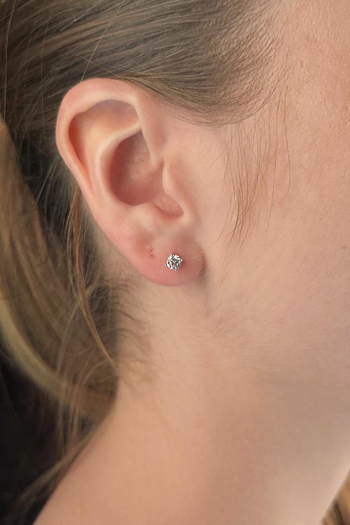 14K Gold Dainty Stud Earrings