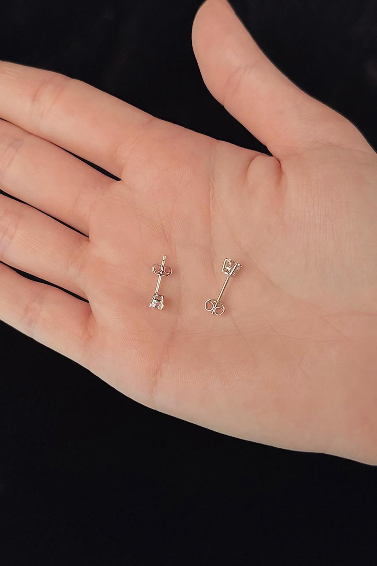 14K Gold Dainty Stud Earrings