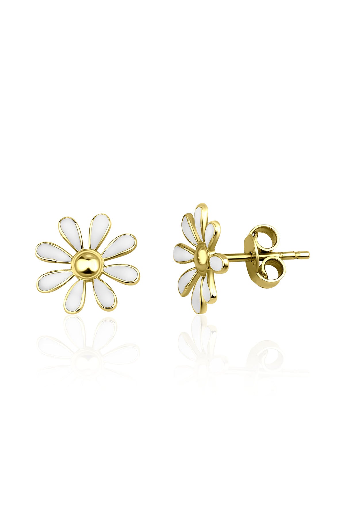 14K Gold Daisy Earrings