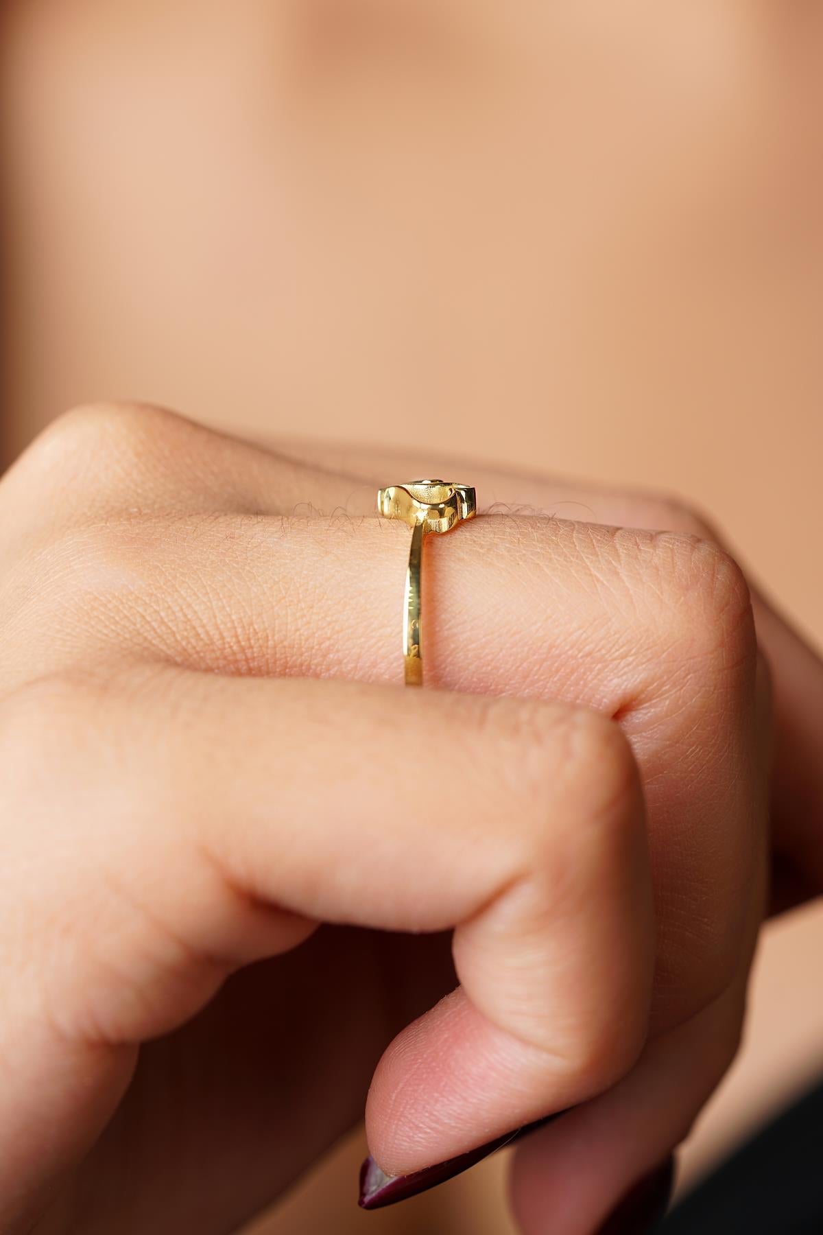 14K Gold Dancing Hearts Ring