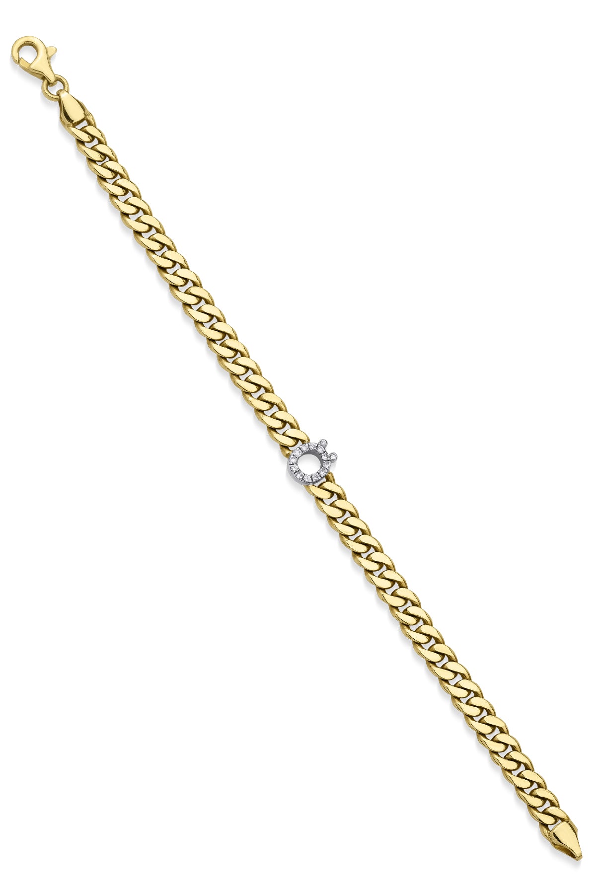 14K Gold Diamond Personalized Letter Bracelet