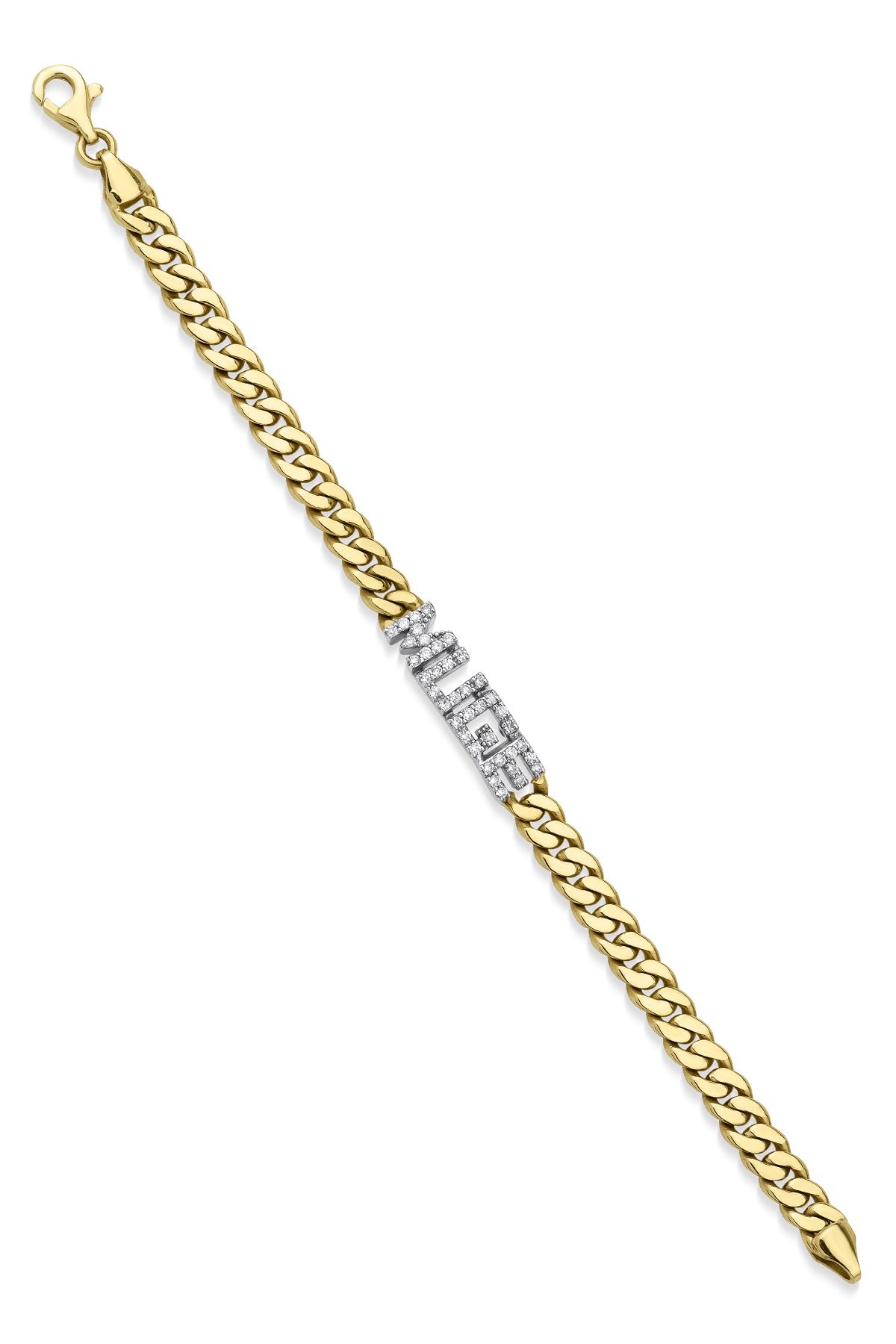 14K Gold Diamond Personalized Name Bracelet