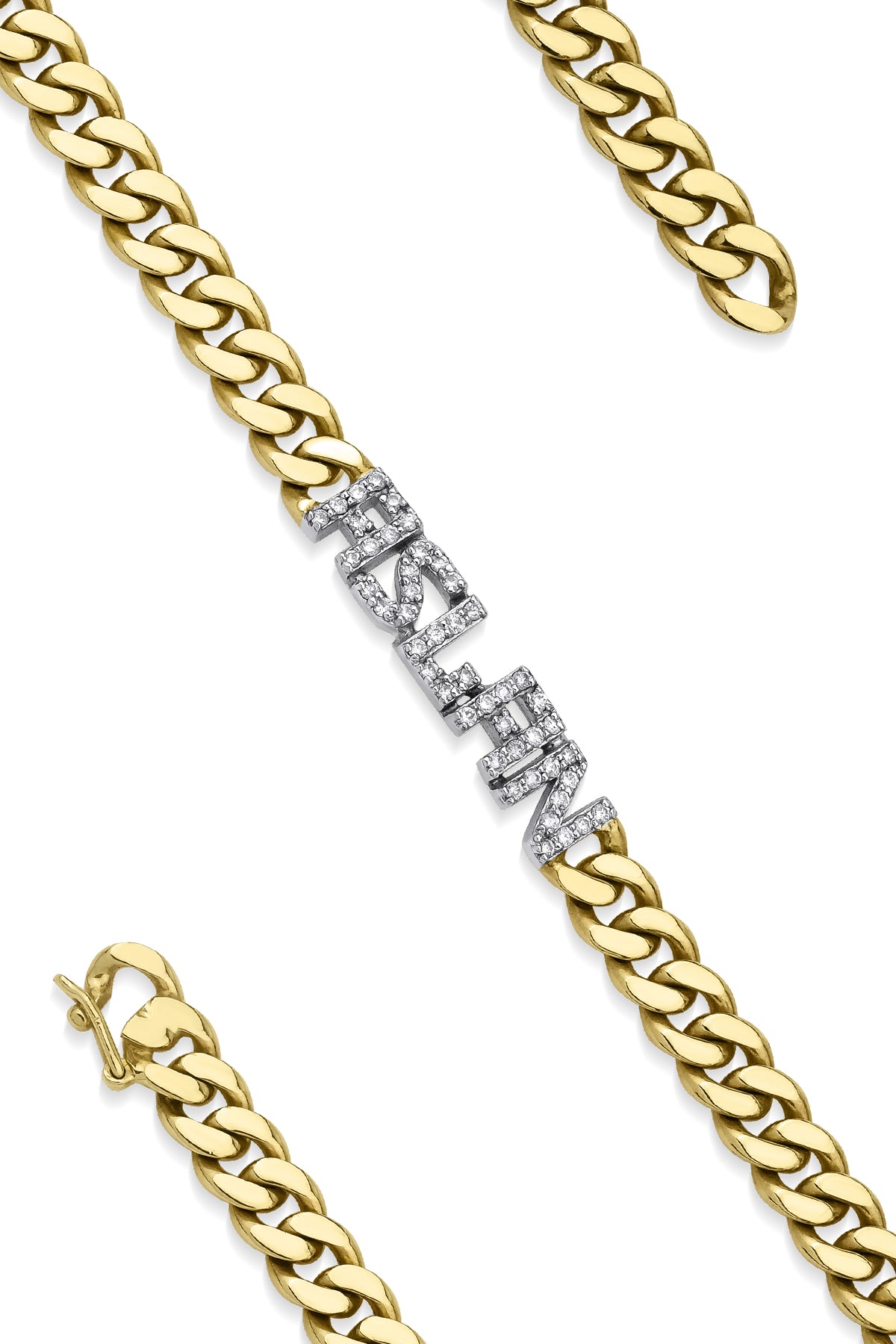 14K Gold Diamond Personalized Name Bracelet