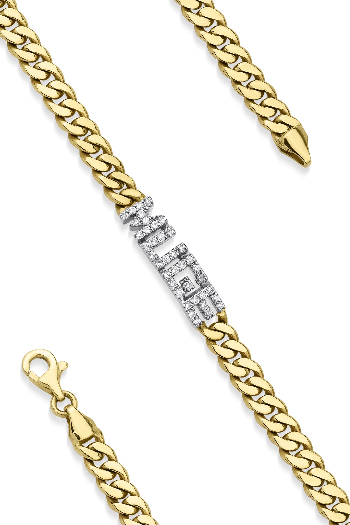 14K Gold Diamond Personalized Name Bracelet