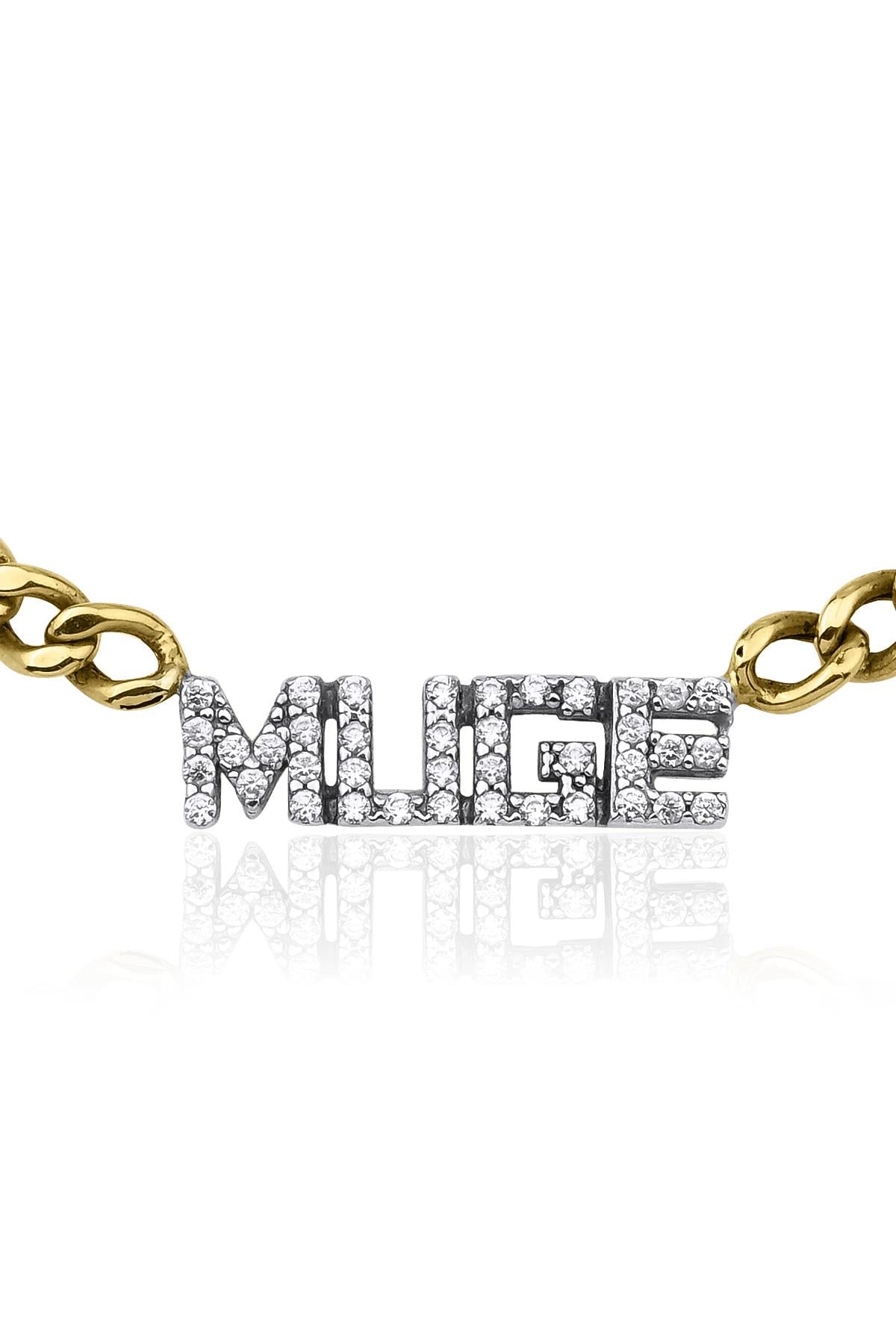 14K Gold Diamond Personalized Name Necklace