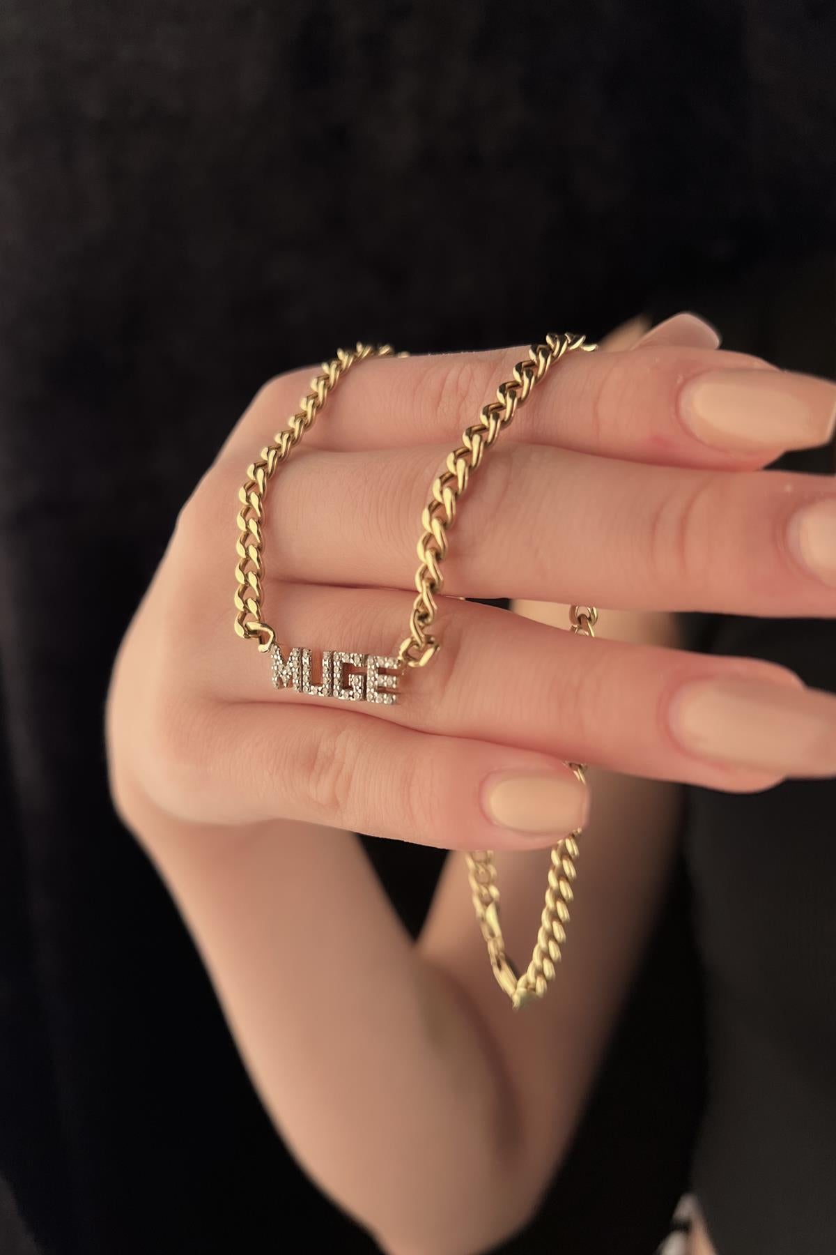 14K Gold Diamond Personalized Name Necklace