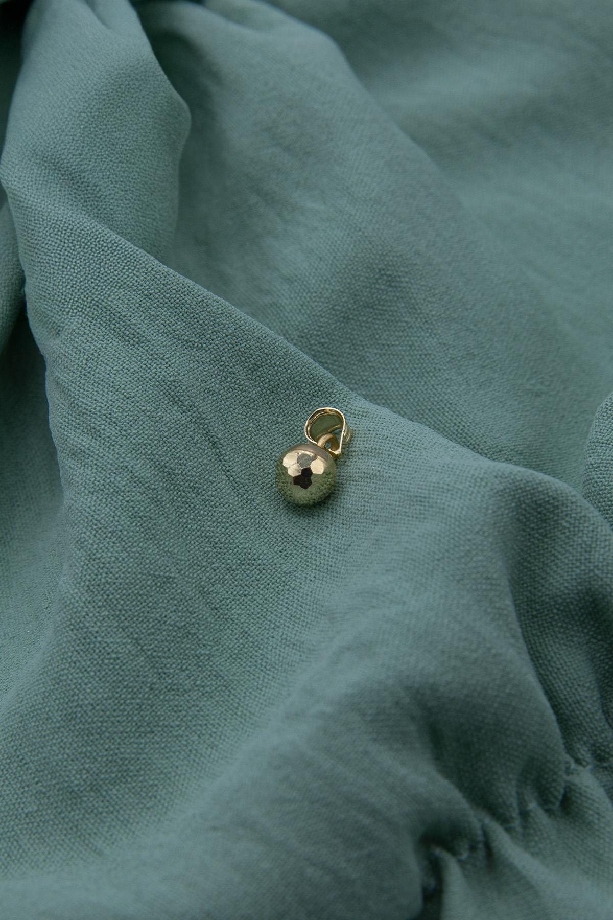 14K Solid Gold Disco Ball Charm ( Small )