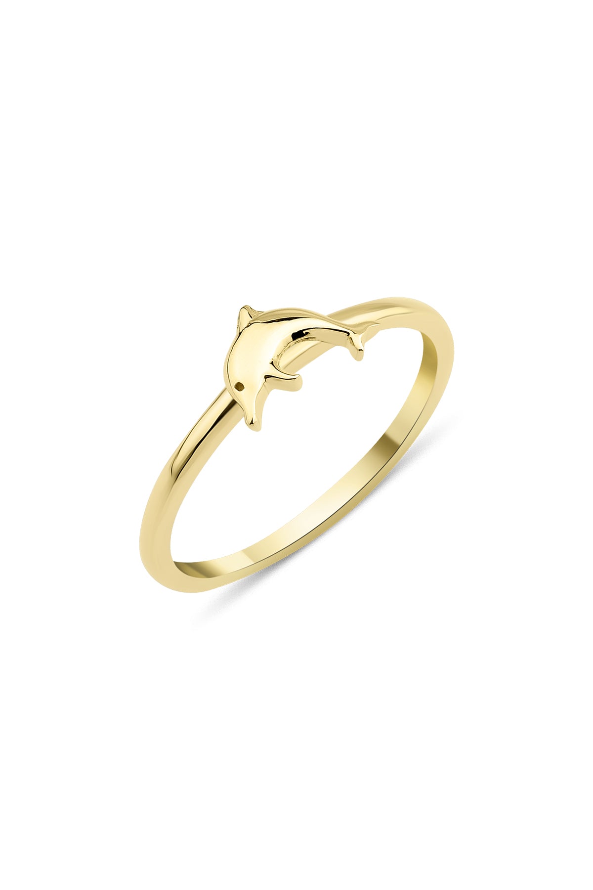 14K Gold Dolphin Shaped Ring