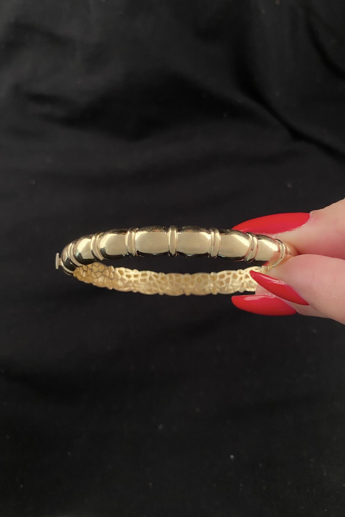 14K Gold Dome Bangle