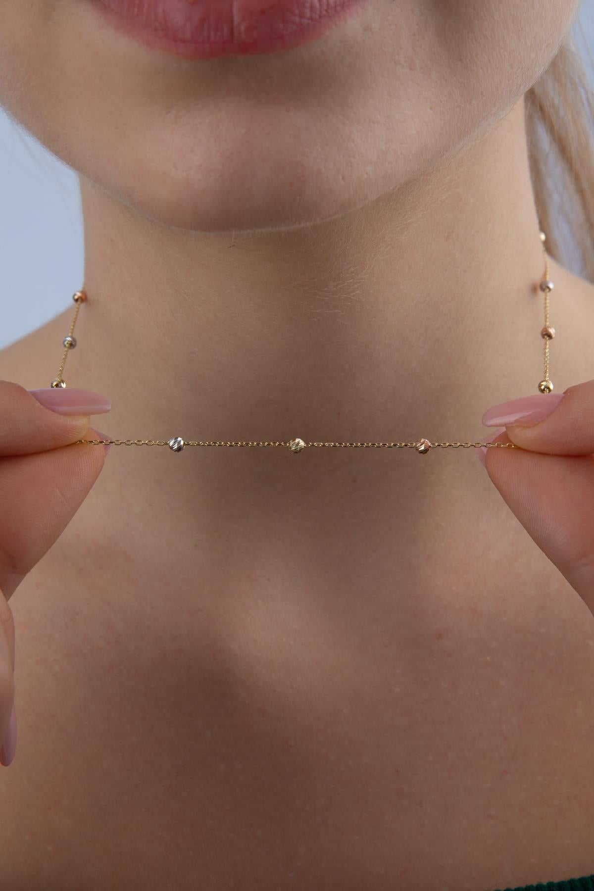 14K Gold Dorica Ball Necklace