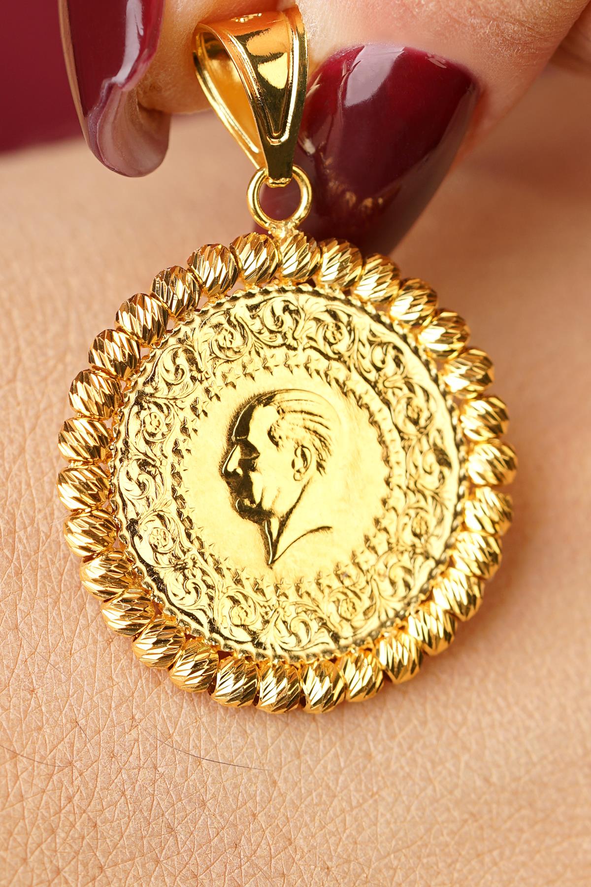 14K Gold Dorica Coin Charm