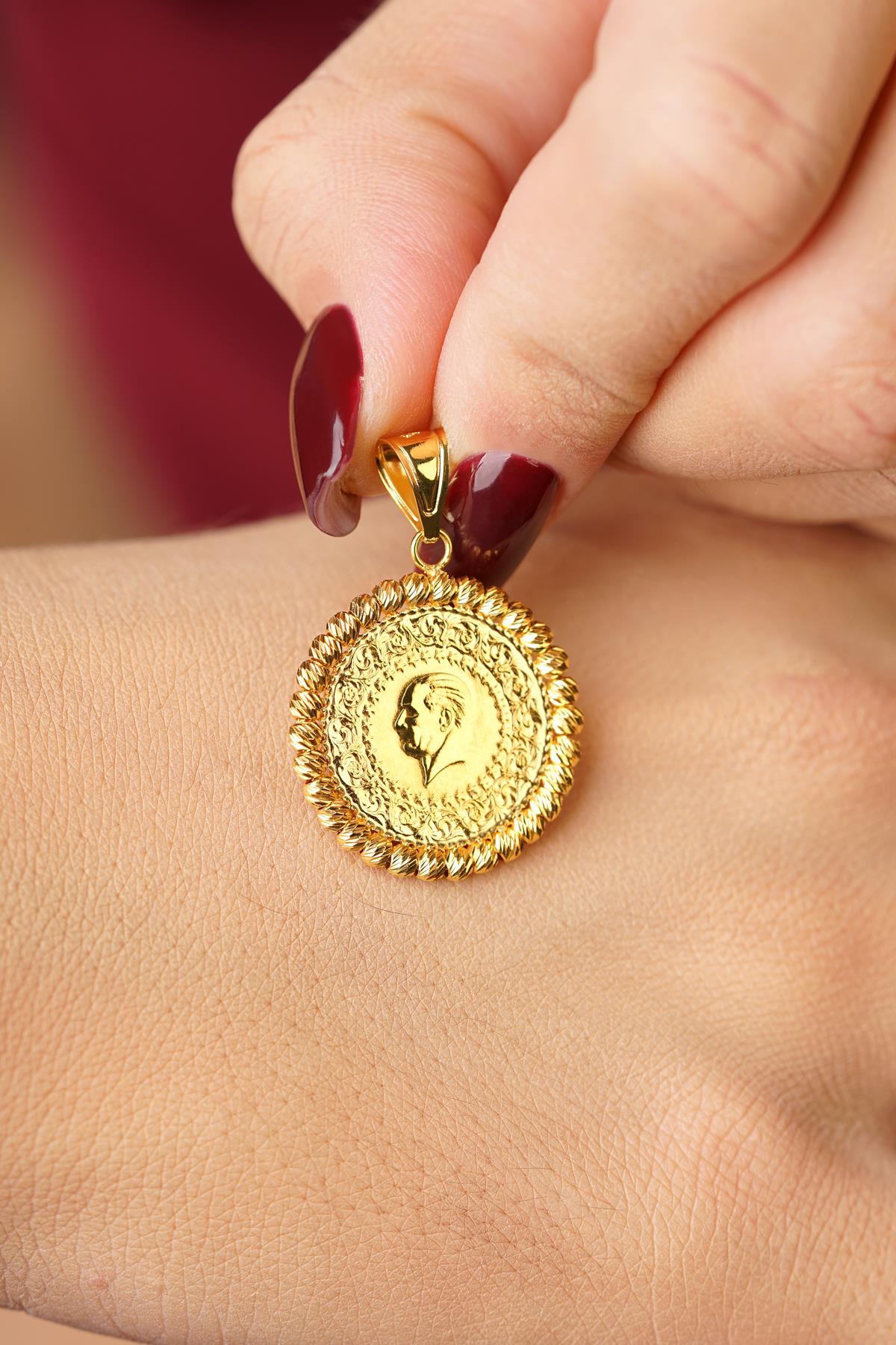 14K Gold Dorica Coin Charm