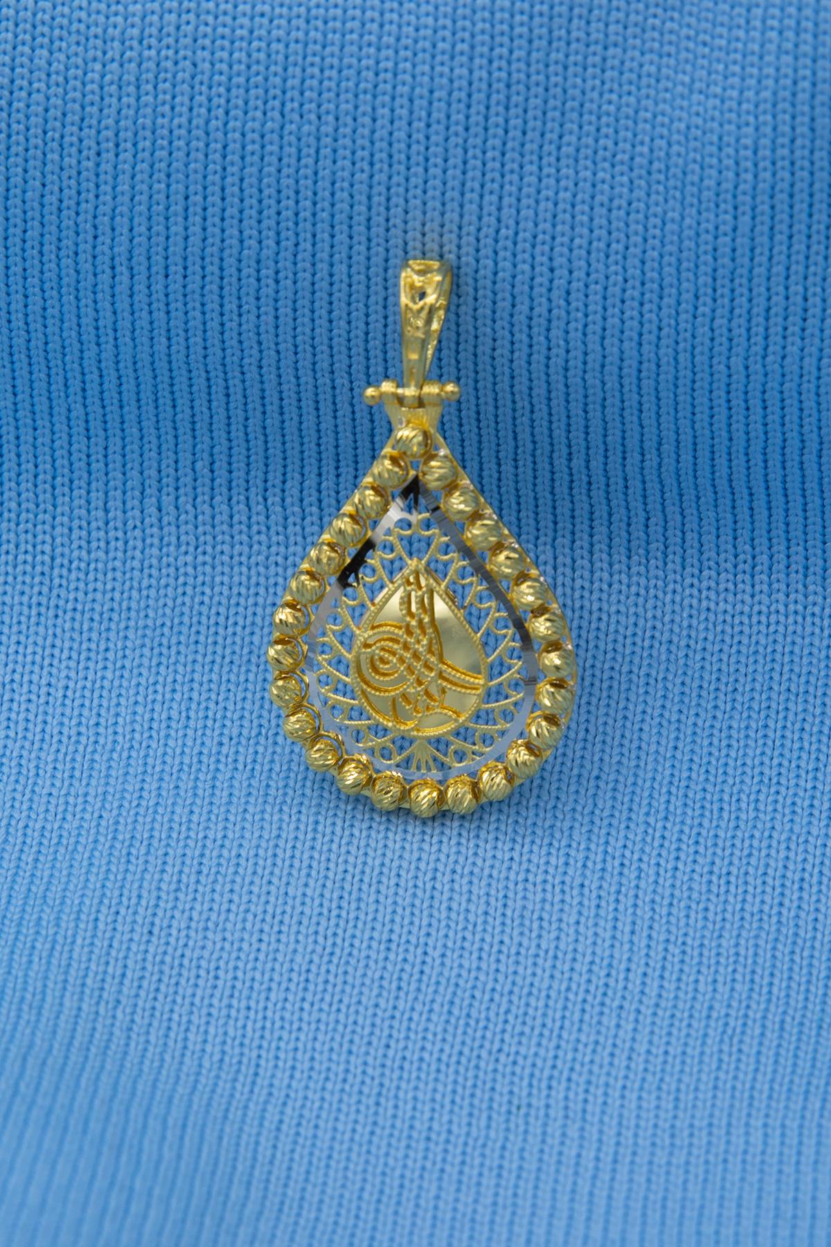 14K Solid Gold Dorica Tugra Charm