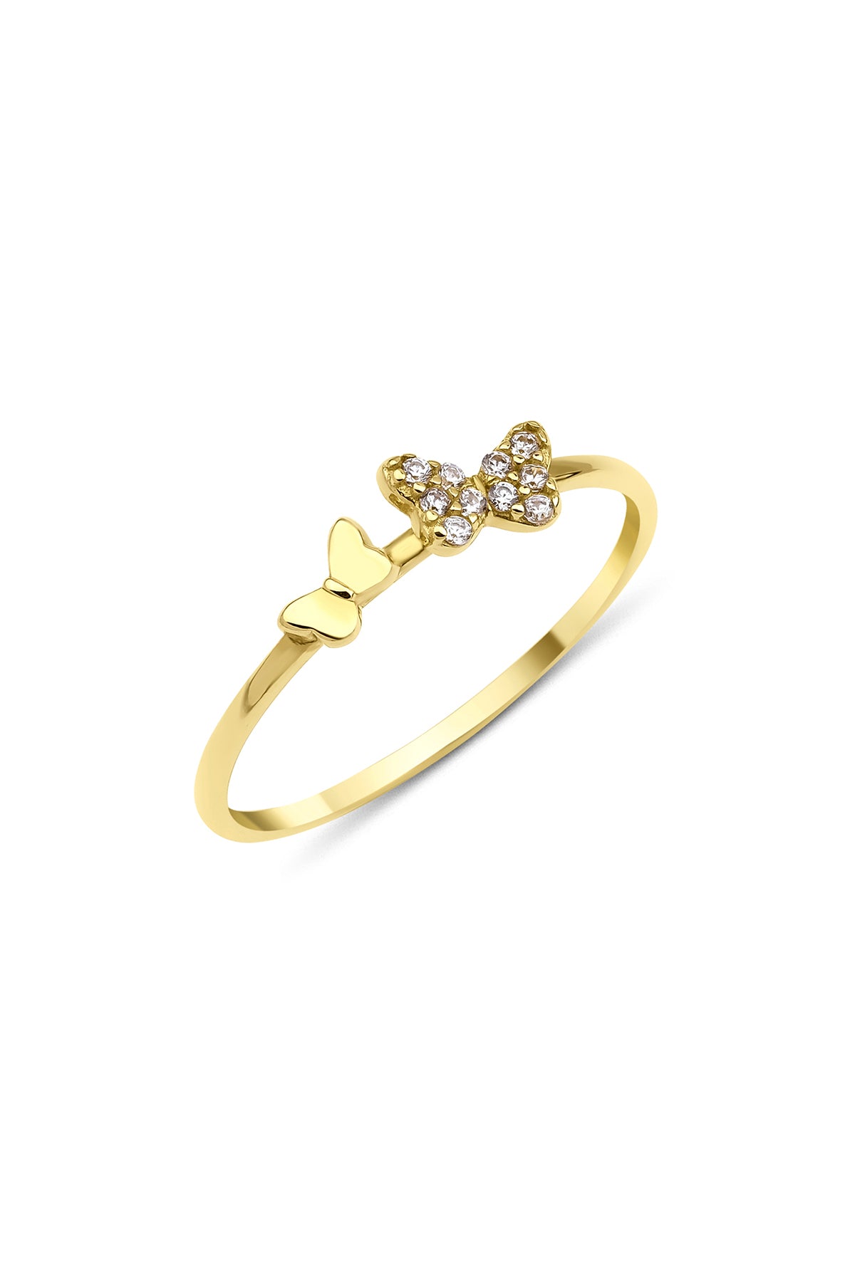14K Gold Double Butterfly Ring