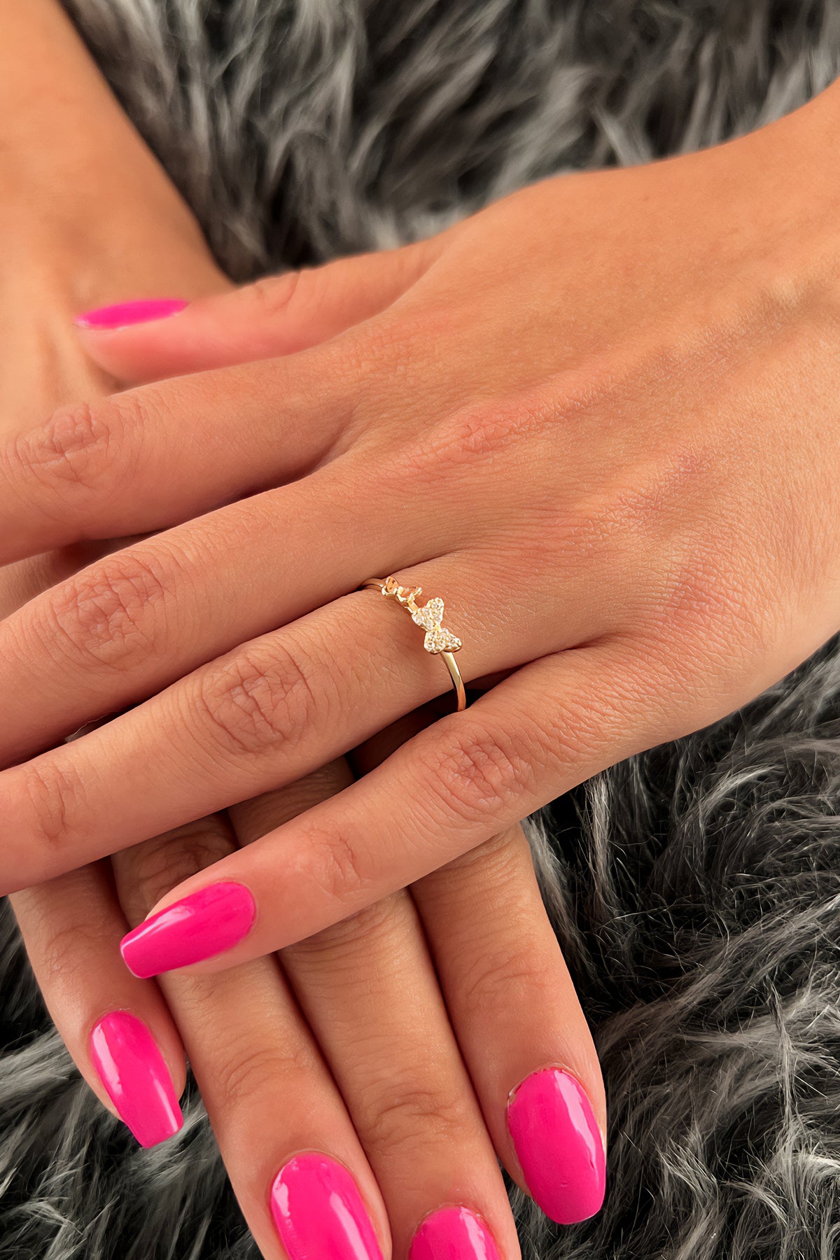 14K Gold Double Butterfly Ring