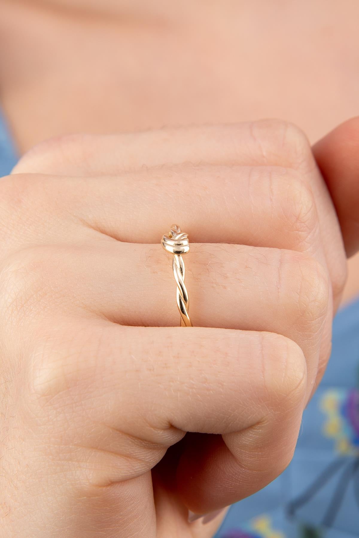 14K Gold Double Knot Ring