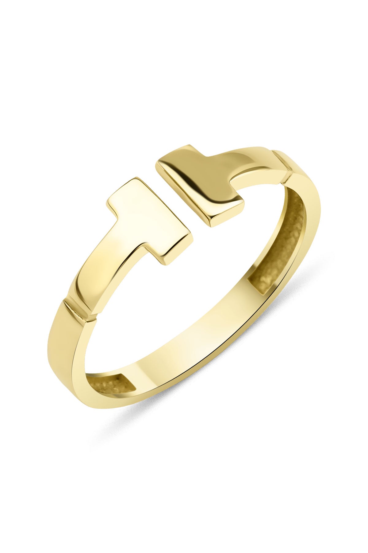 14K Gold Double Rectangle Ring