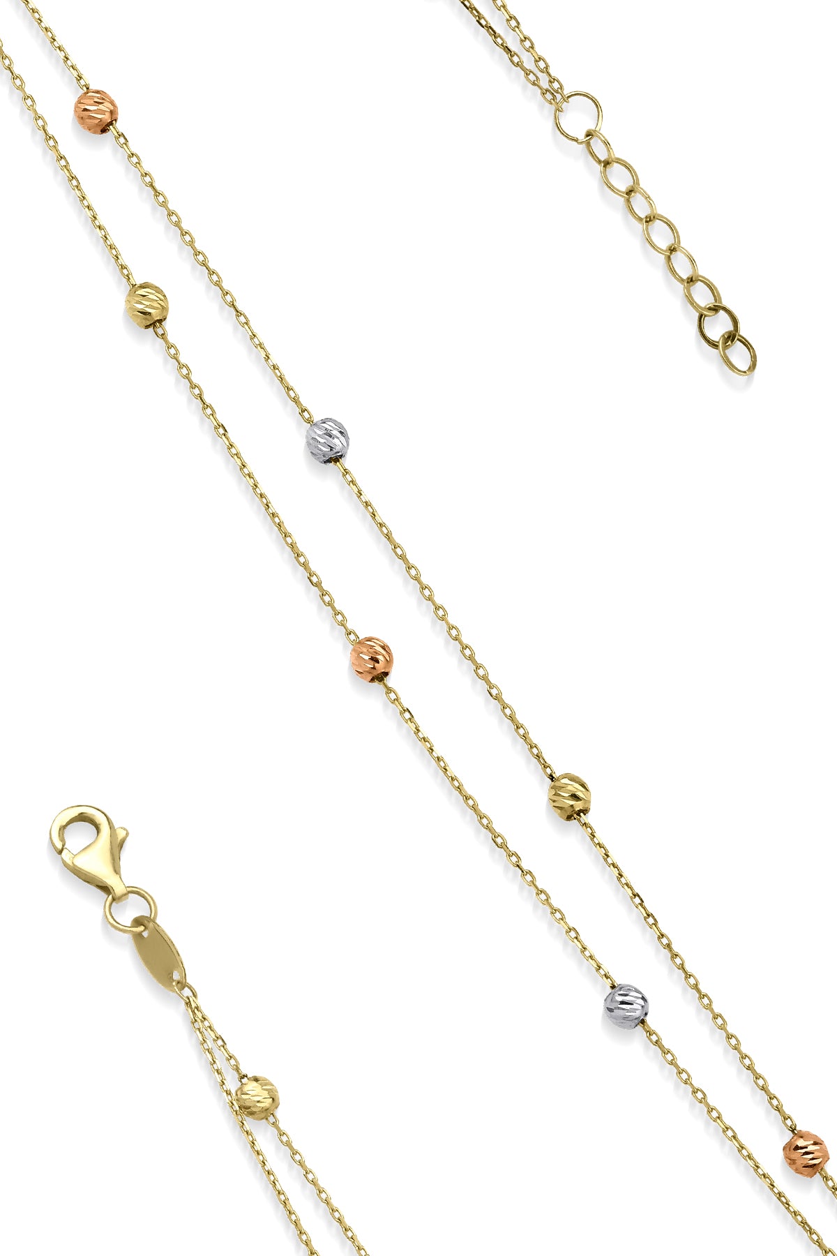 14K Gold Double Row Dorica Ball Bracelet