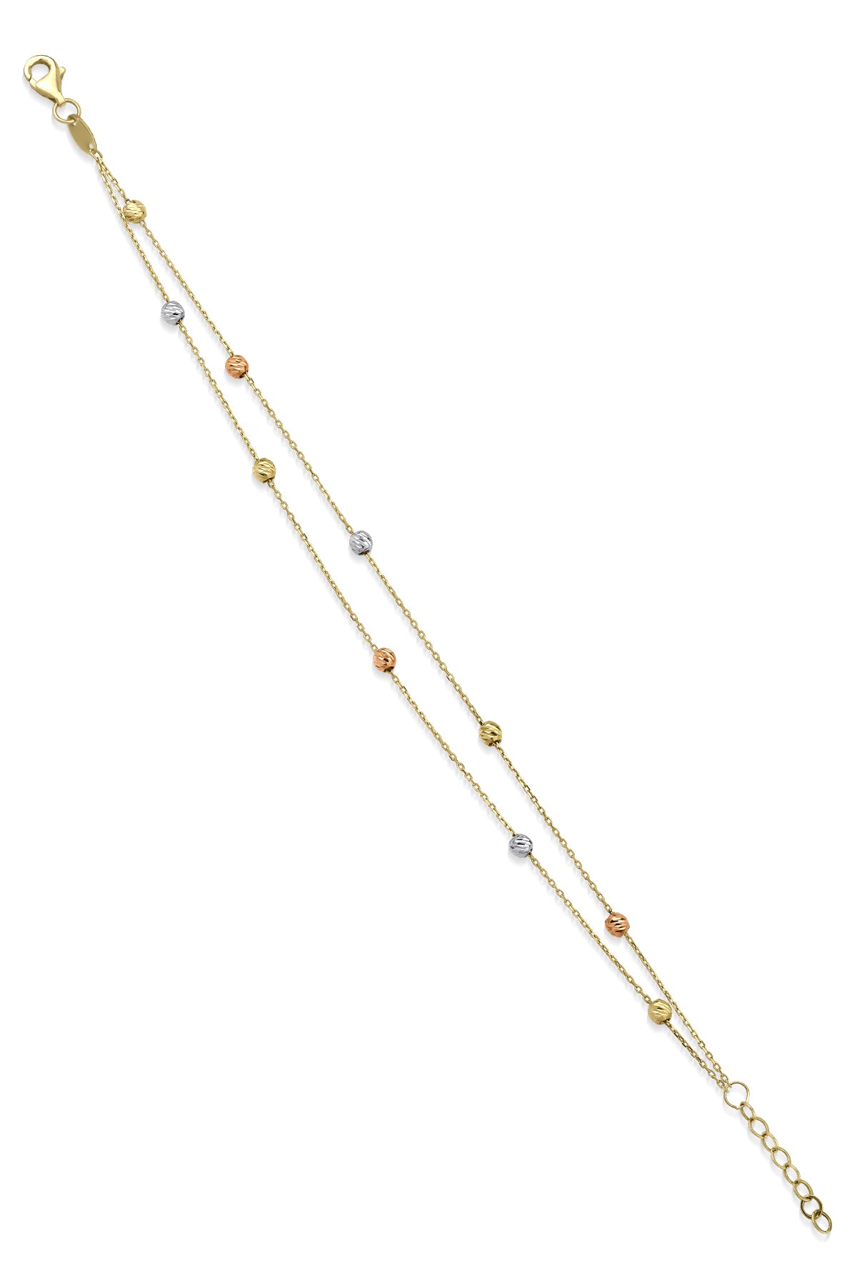 14K Gold Double Row Dorica Ball Bracelet
