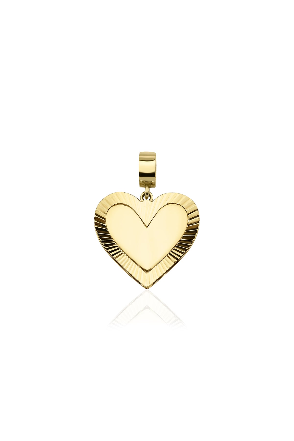 14K Gold Double Sided Bright Heart Charm