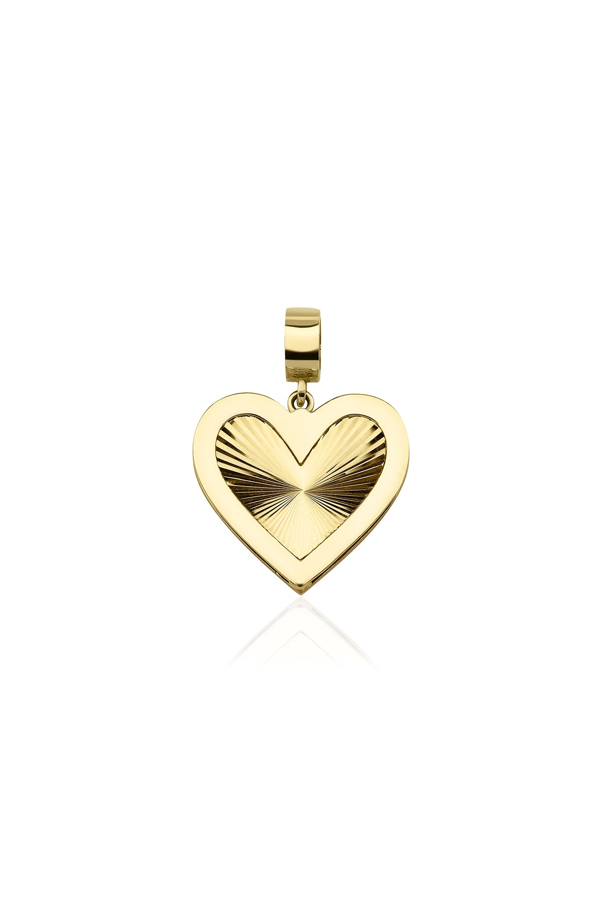14K Gold Double Sided Bright Heart Charm