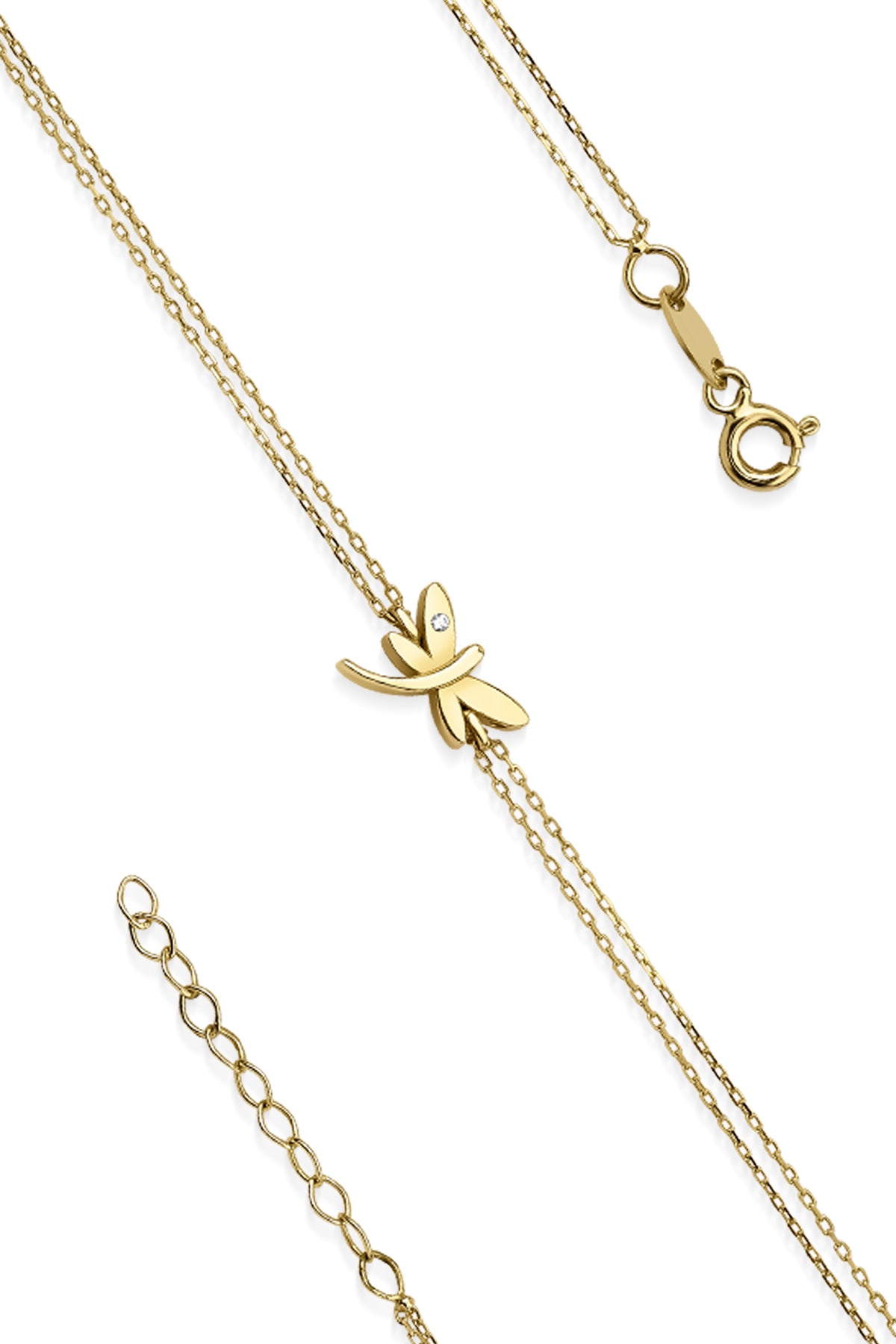 14K Gold Dragonfly Bracelet