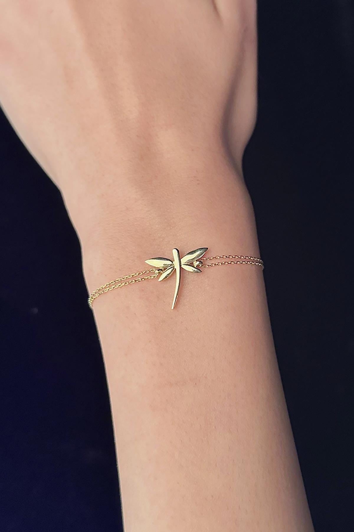 14K Gold Dragonfly Bracelet