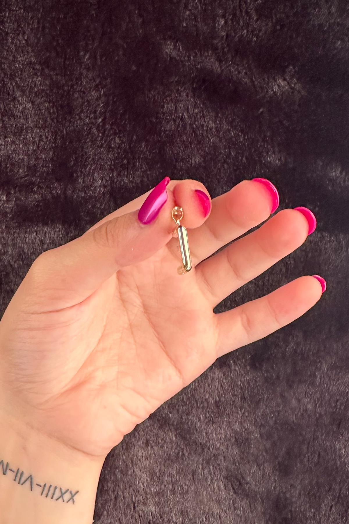 14K Solid Gold E Letter Charm