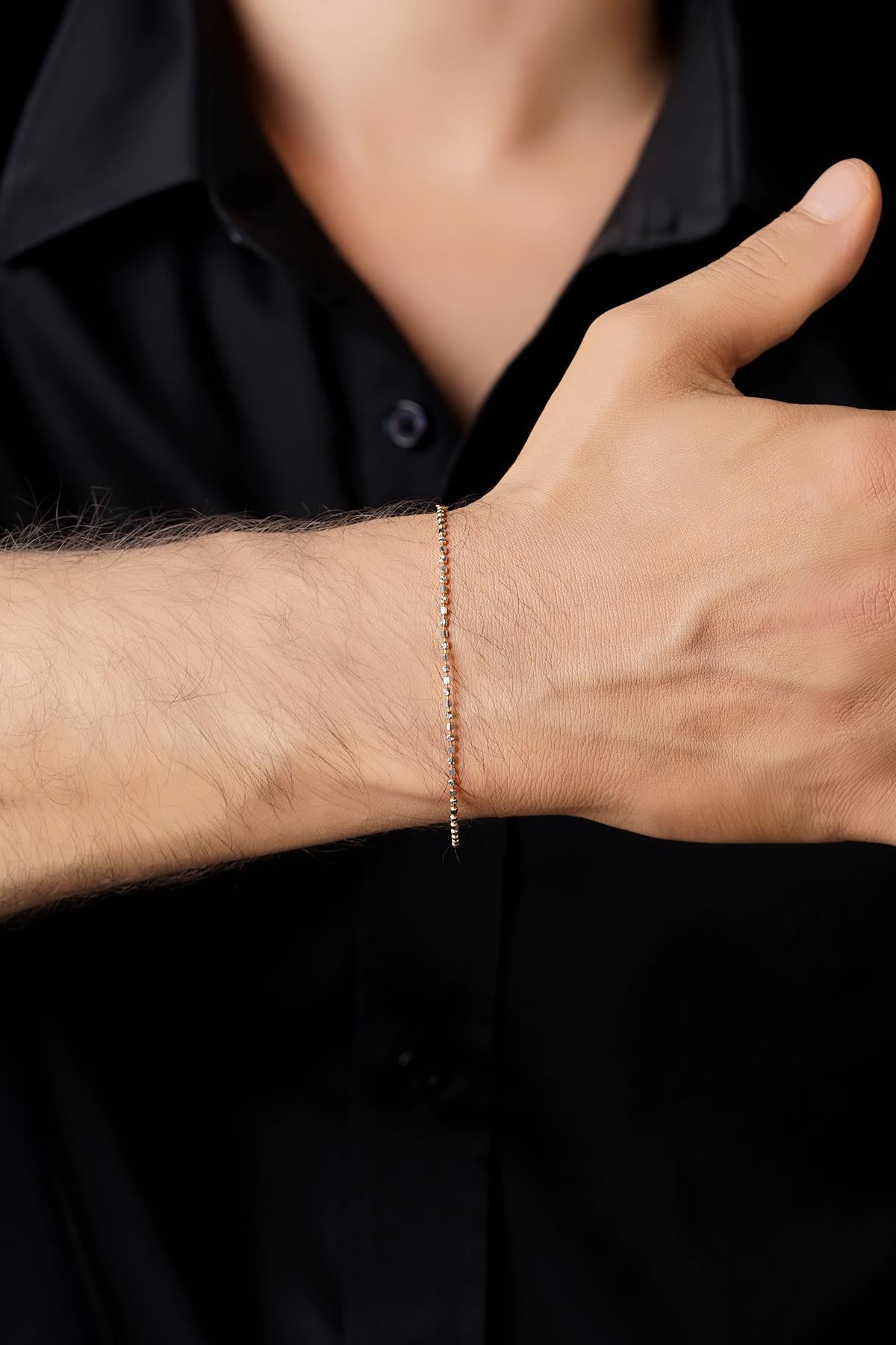 14K Gold Elegant Dorica Ball Bracelet