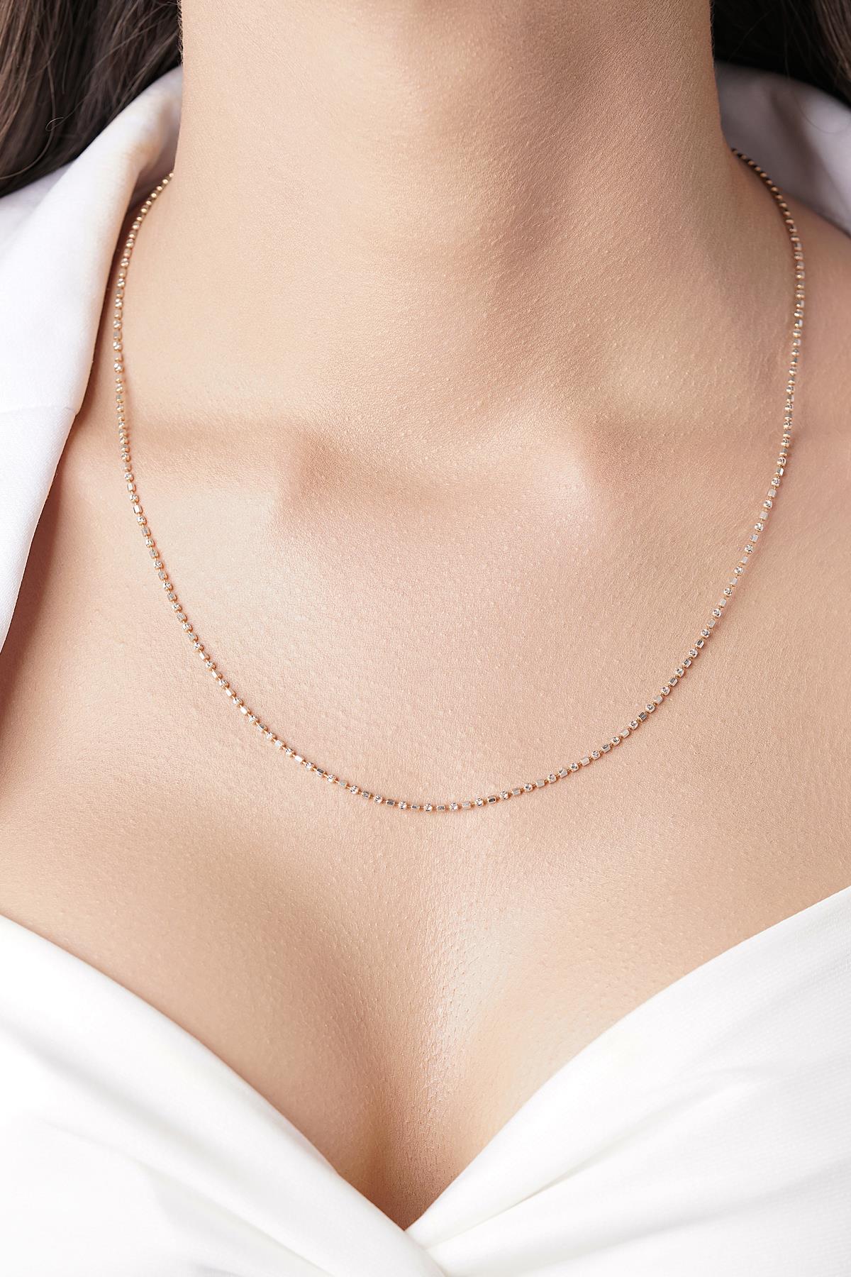 14K Gold Elegant Dorica Ball Chain