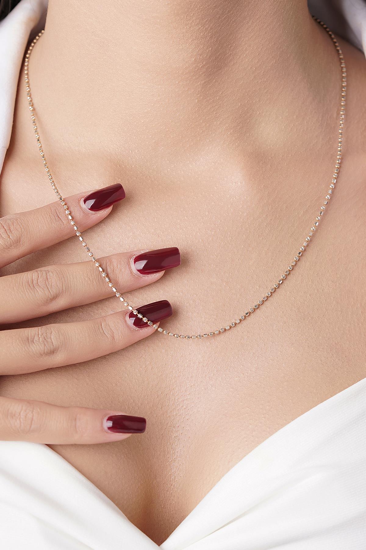 14K Gold Elegant Dorica Ball Chain