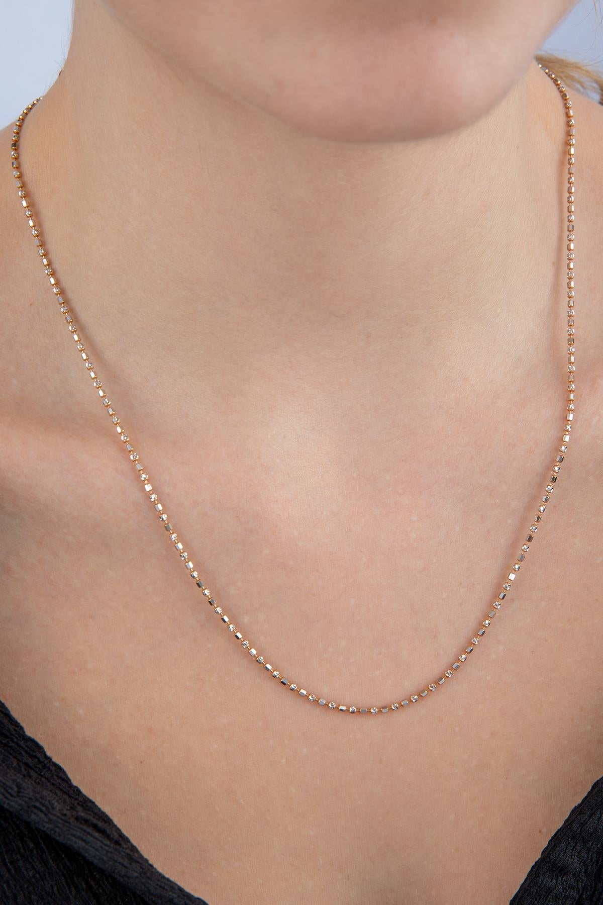 14K Gold Elegant Dorica Ball Chain