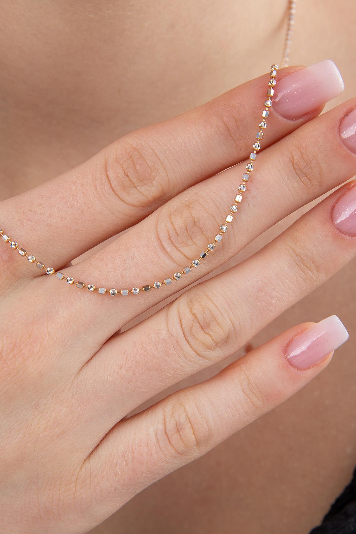 14K Gold Elegant Dorica Ball Chain