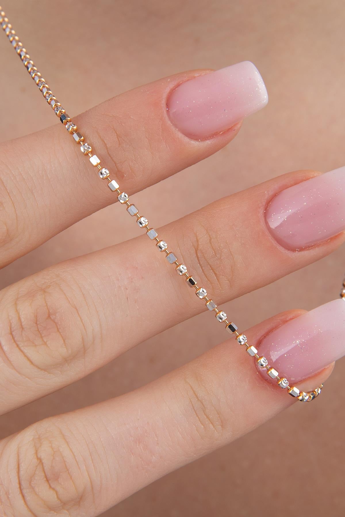 14K Gold Elegant Dorica Ball Chain