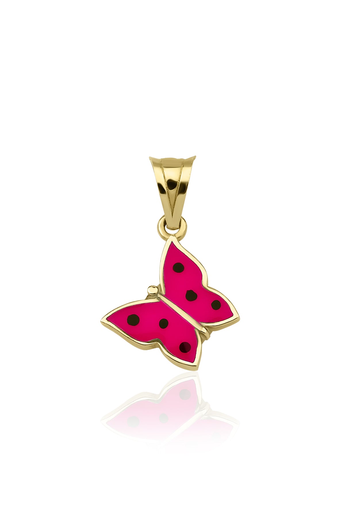 14K Gold Enamel Butterflys Charm