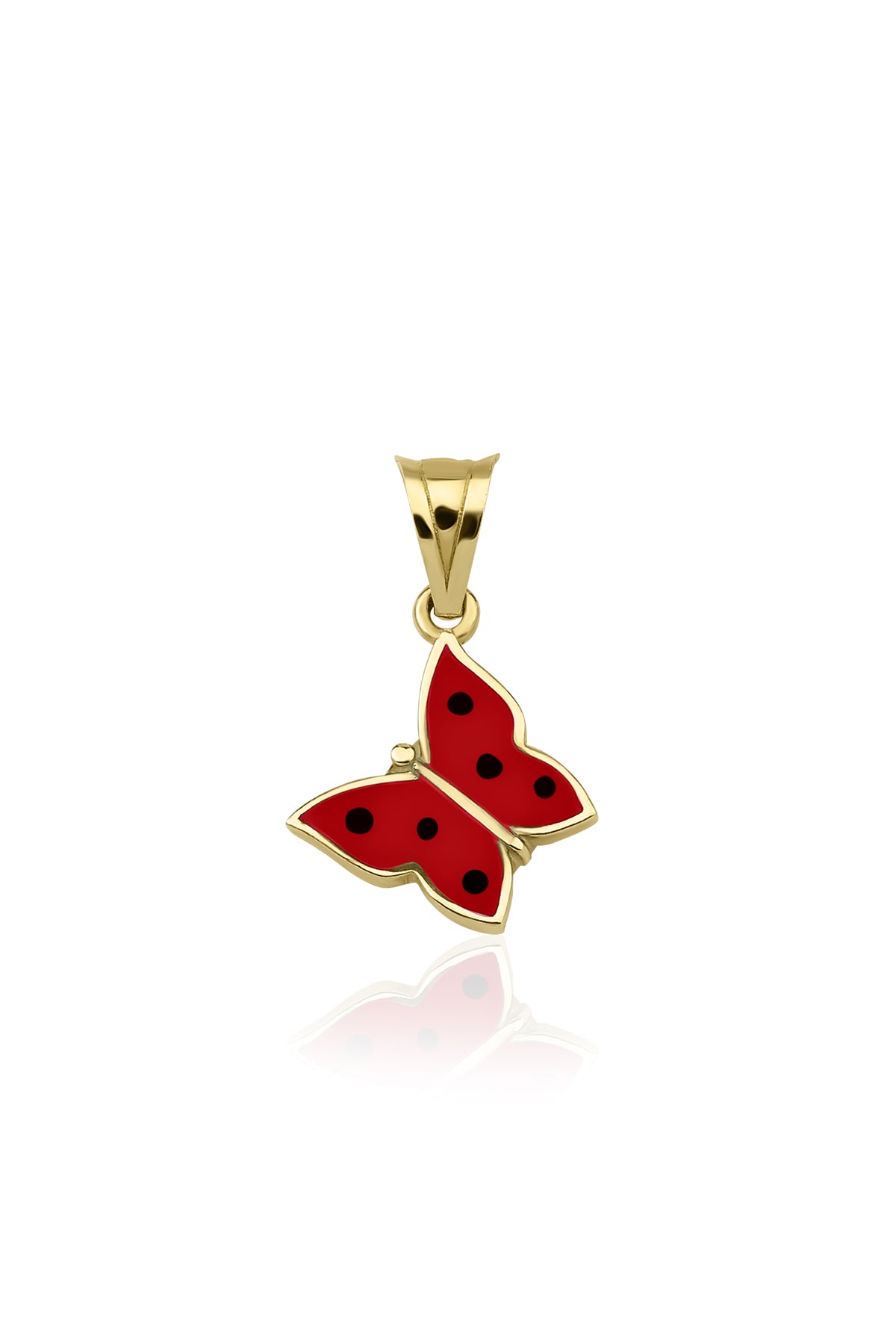 14K Gold Enamel Butterflys Charm
