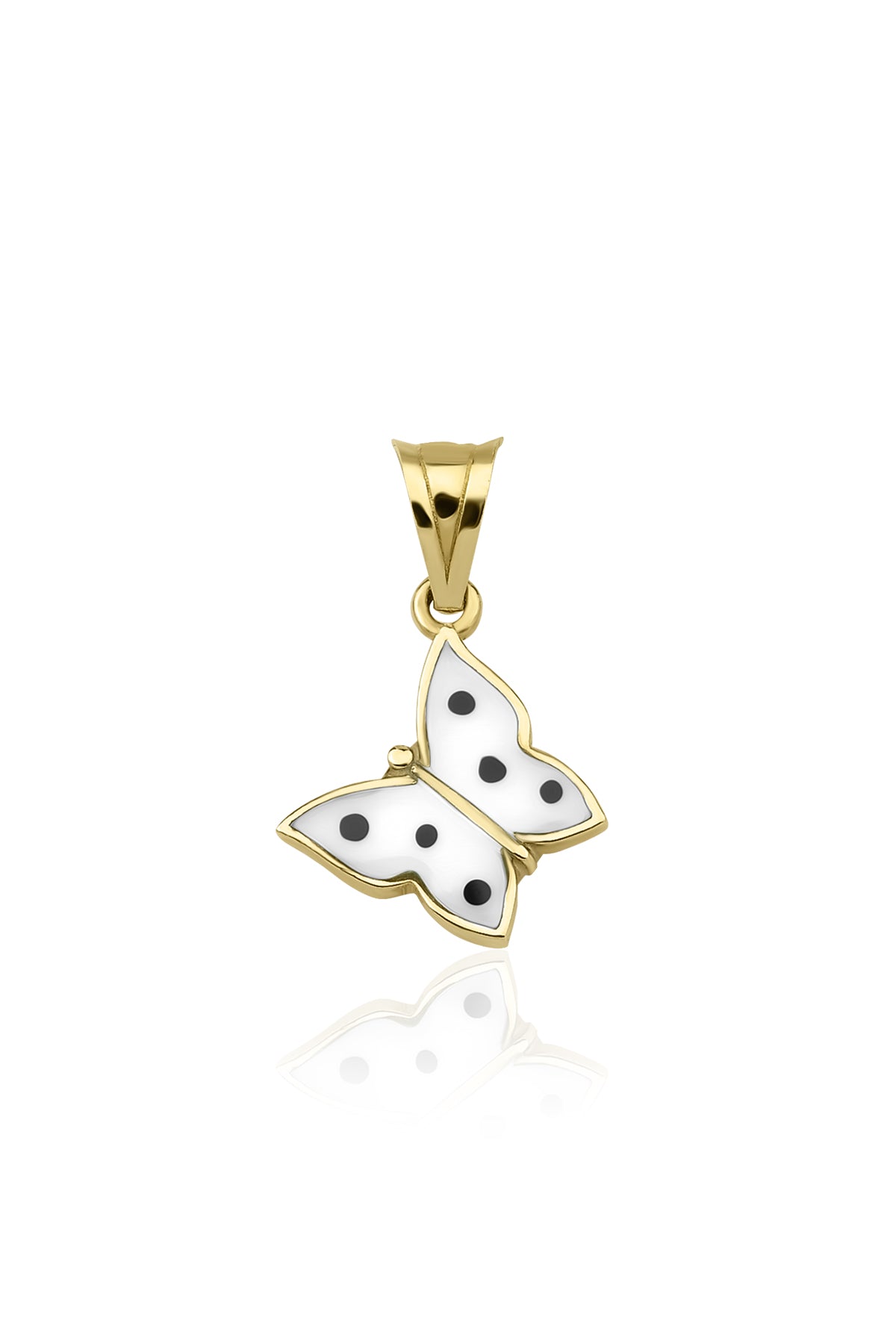 14K Gold Enamel Butterflys Charm