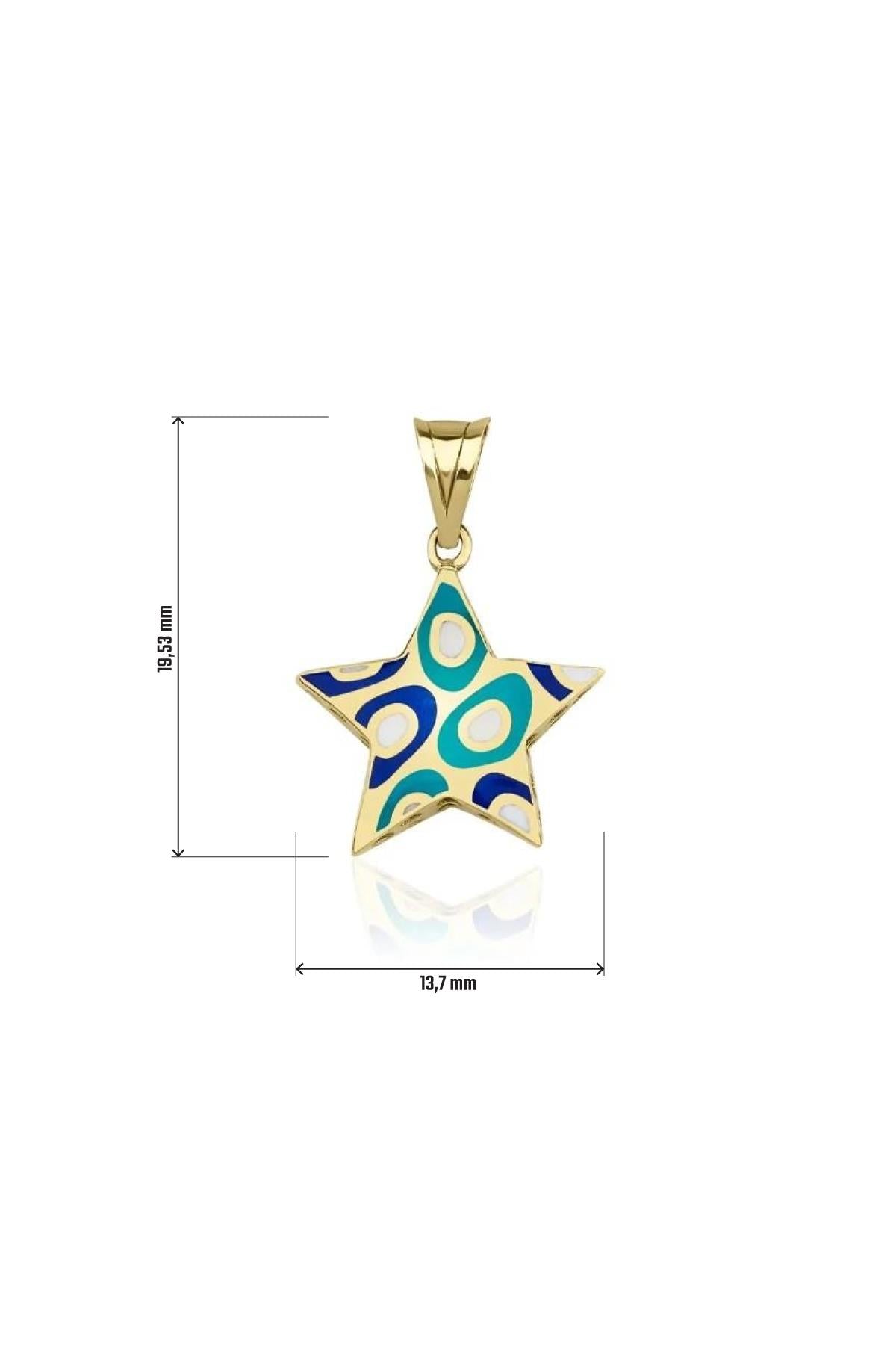 14K Gold Enamel Color Star Charm