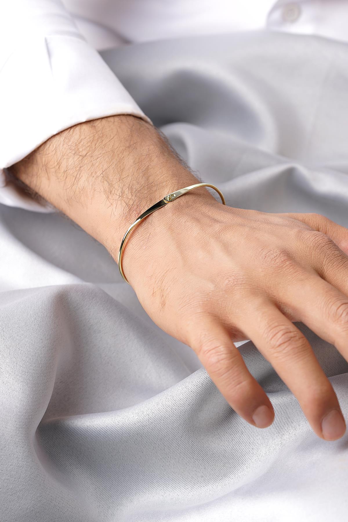 14K Solid Gold Espina Bangle