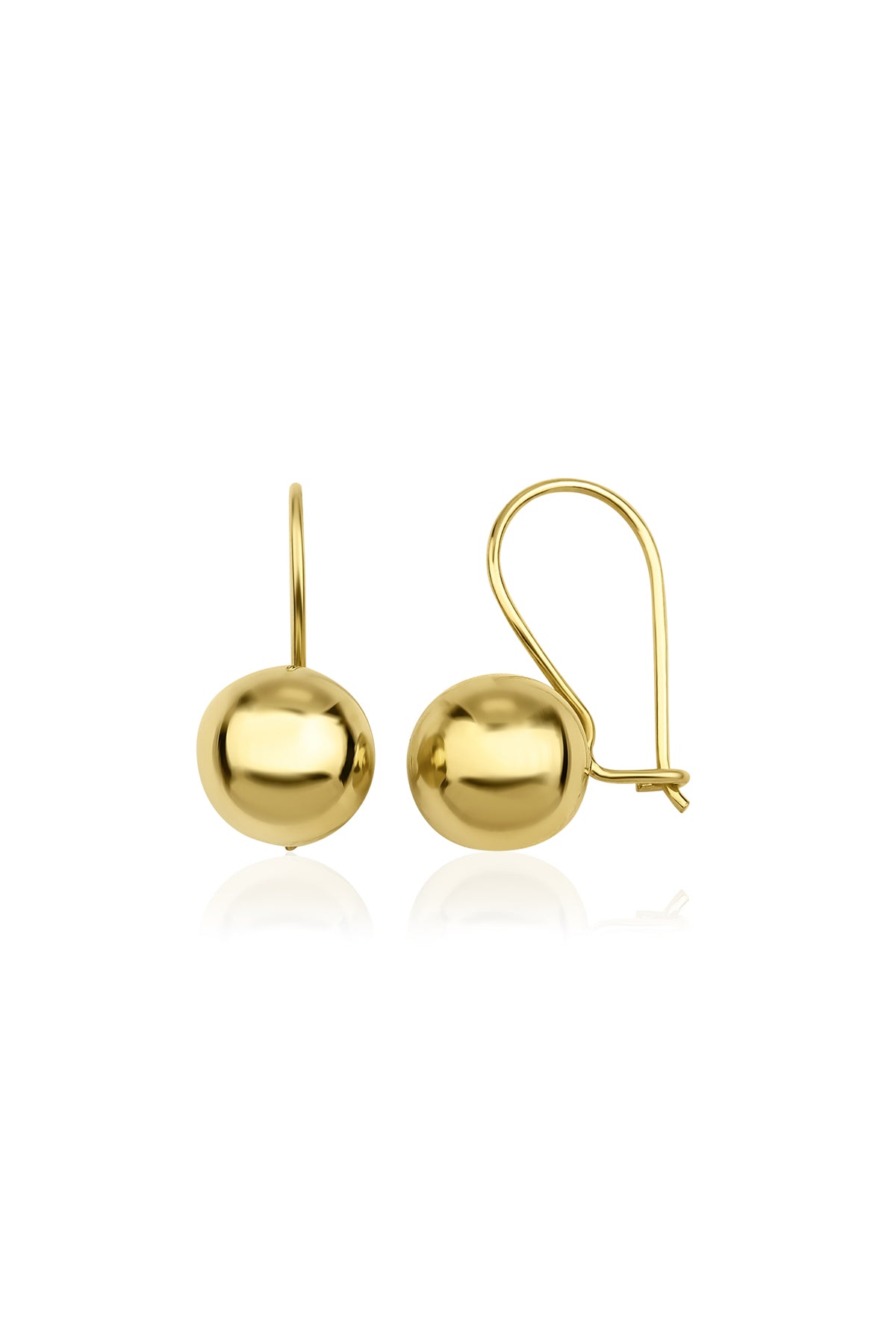 14K Gold Euroball Earrings